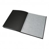 Album foto 205x245 mm in carta nera con velina pergamino da 30 fogli
